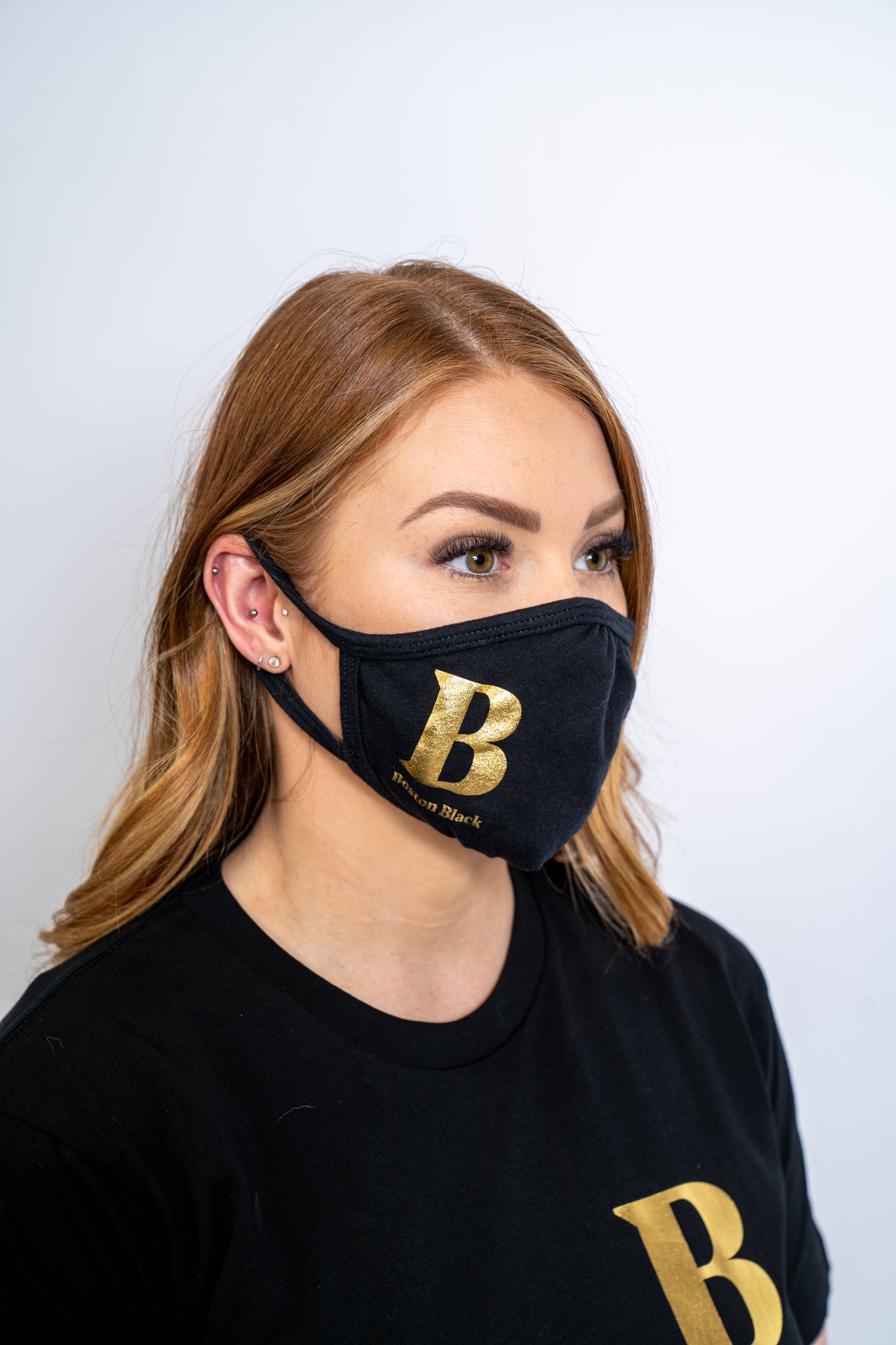 Boston Black Branded Mask